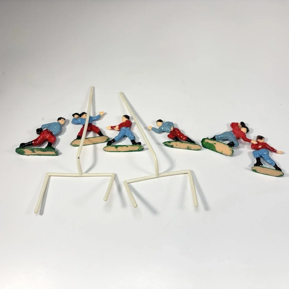 Lot Of Vintage 80S Football Players Cake Topper Decorations Bundle Of 8